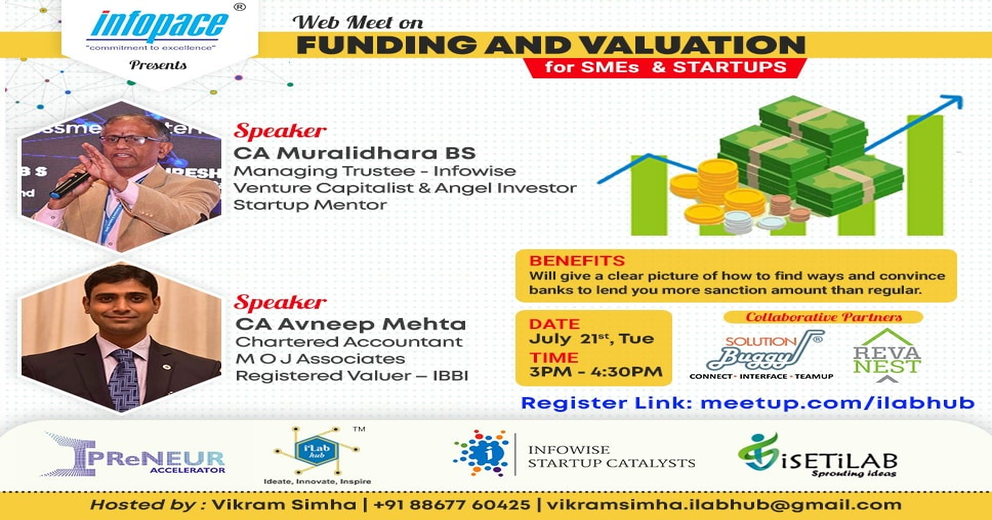  Ecosystem partner with Infopace is hosting a Webinar on Finance and Valuation for SMEs and Startups